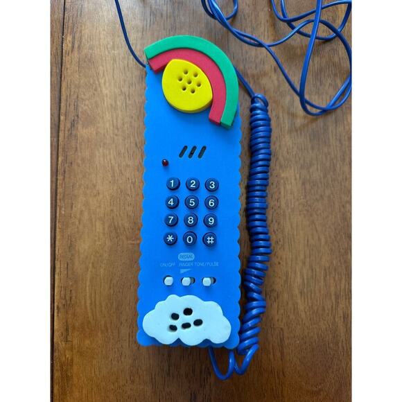 Vintage 90s Rainbow Soft Foam Telephone SoftPhone Canetti Memphis Style - Picture 1 of 7